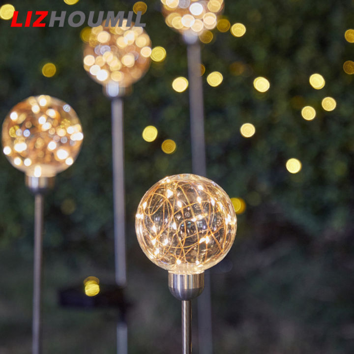 lizhoumil-ไฟสายโคมไฟพลังงานแสงอาทิตย์-led-ไฟลูกบอล2ชิ้นสำหรับทางเดินลานสนามหญ้าตกแต่งภูมิทัศน์สวน