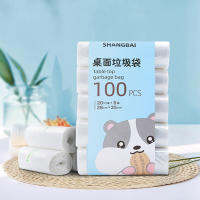 dongchigai 5ม้วน100pcs กระเป๋าขยะขนาดเล็กครัวเรือนหนาขยะเดสก์ท็อปขนาดเล็กสามารถถุงขยะทิ้งเครื่องมือครัว