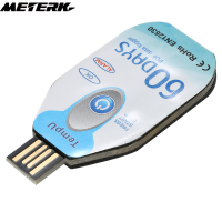 Meterk USB กันน้ำ2.0 PDF ล็อกข้อมูลอุณหภูมิแบบใช้แล้วทิ้ง60วันเครื่องตรวจวัดอุณหภูมิแบบสายโซ่เย็นสำหรับอุตสาหกรรมเคมีชีวภาพ/ยา