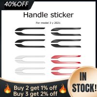 4Pcs Tesla Model 3 Y 2021 Car Door Handle Wrap Cover Decoration Protector Stickers ABS Plastic Modification Handle Cover Kit