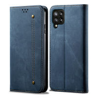 Samsung Galaxy A42 5G Case, RUILEAN Retro Denim Leather Flip Wallet Stand Casing Cover for Samsung Galaxy A42 5G