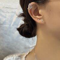 [COD] Ancient cat retro texture high-end 18K gold-plated ear bone clip French hollow butterfly exquisite without hole