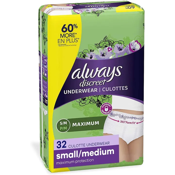 Always Discreet Incontinence Postpartum Underwear/ adult diaper for