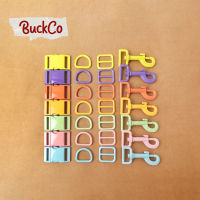 Retailing 25mm webbing sewing spray paint(metal buckle+adjust buckle+D ring+metal dog clasp)DIY dog collar accessory 7 colours Bag Accessories