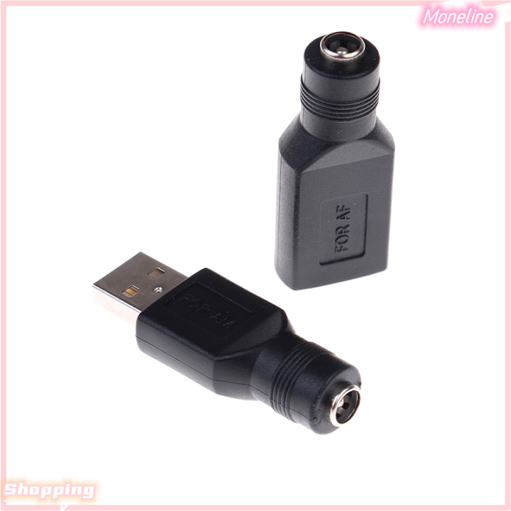 moneline-5v-5-5x2-1mm-กระแสตรง-usb-เชื่อมต่อ2-0อะแดปเตอร์แล็ปท็อปเพื่อแปลง-usb-ชายหญิง