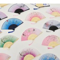 Vintage Silk Folding Fan Chinese Japanese Craft Home Decoration Ornaments Dance Hanfu Summer Bamboo Wedding Favors And Gifts Fan