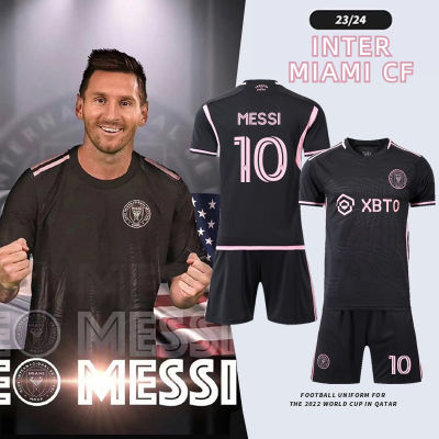 2023-24เมสซี่เสื้อแข่งฟุตบอลอินเตอร์ไมอามี่ชุดเสื้อเจอร์ซี่สำหรับฟุตบอล Messi Inter Miami (No. 10)