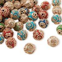 【CC】卐☸▽  100pcs 11-21mm Indonesia Beads with Alloy Cores Round Mixed Color Jewelry Making Handicrafts Supplies