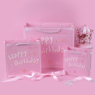 Túi giấy đựng quà in chữ Happy Birthday dây quai dù dễ thương thumbnail