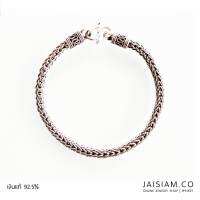 Jaisiam jewelry สร้อยข้อมือเงินแท้ รมดำ ยาว 7.5 นิ้ว รุ่น SB-7