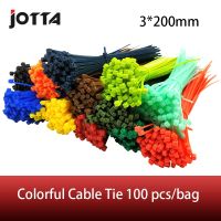 3*200mm Self-locking Nylon Cable Ties 8 inch 100pcs 12 color Plastic Zip Tie  binding wrap straps Cable Management