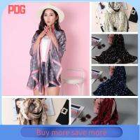 PDG Winter Silk Pashmina Lady Shawl Knitted Wrap Flower Printed Neckerchief Women Scarves