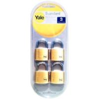 แม่กุญแจทองเหลืองแท้ Yale คีย์อะไลท์ 4 ตัวชุด B-40-P4