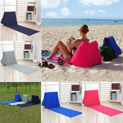 Lazy Sleeping Air Bed Sandbeach Matt Inflatable Beach Mat Lounger Camping Leisure Back Pillow Chair Folding Lounger Sofa Couch