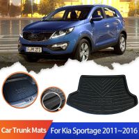 แผ่นรองท้ายรถสำหรับ Kia Sportage SL 2011 ~ 2016 2015พรมถาดเก็บของกันน้ำแผ่นปูพื้นพื้นที่อุปกรณ์คลุมกระเป๋าเดินทางบุที่เก็บของ