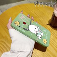 Chenyyyka เคส A20s ปลอกสำหรับ Samsung การ์ตูนน่ารักนิ่มแฟชั่น Pochacco เคสโทรศัพท์ซิลิโคนลายขอบสี่เหลี่ยมเคสดีไซน์ใหม่กันกระแทกคลุมทั้งหมดเคสป้องกันเลนส์กล้อง