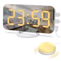 Loud Digital Alarm Clock for Heavy Sleepers Adults with Bed Shaker,2 USB Charger, Adjustable LED Light, Snooze, Alarm