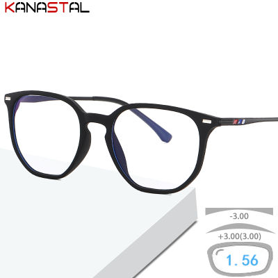 Women Anti Blue Light Blocking Glasses Hyperopia Myopia Reading Glasses Eyeglasses Frames TR Metal CR39Lens Prescription Eyewear