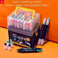 12-24 Colors Sketching Markers Set Double Headed Color Matching Markers Wateriness Manga Pens Graffiti Painting School Supplies Highlighters Markers