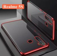 [ส่งจาทไทย] Case Realme 5s เคสเรียวมี5เอส เคสนิ่ม TPU เคสใสขอบสี สินค้ามาใหม่ สีดำ สีแดง สีนำเงิน