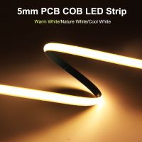 DC12V FOB ยืดหยุ่นแถบ LED COB 5มม./ม. ความหนาแน่นสูง/24V แถบแสงสีขาวเย็นอบอุ่น3000K 4000K 6000K สำหรับไฟประดับ