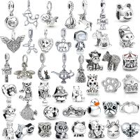 Cartoon Animals Robot Heart House Beads Fit Original Pandora Charms Dangle Pendant DIY Bracelet Women Jewelry