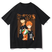 【HOT】Haikyuu ใหม่เสื้อยืดวอลเลย์บอลอะนิเมะพิมพ์ Streetwear ผู้ชายกีฬาสำหรับผู้หญิงแฟชั่นผ้าฝ้ายขนาดใหญ่เสื้อ T Harajuku Tees Tops100%cotton