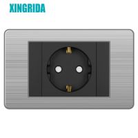 XINGRIDAEU 16A Power socket stainless steel panel 118x72mmcomposable standard modules 220V wall socket