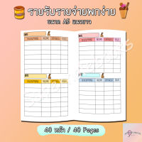 สมุดรายรับรายจ่ายทรงยาว พกง่าย 40 หน้า ซื้อ 4 ชิ้น ฟรี1 ชิ้น