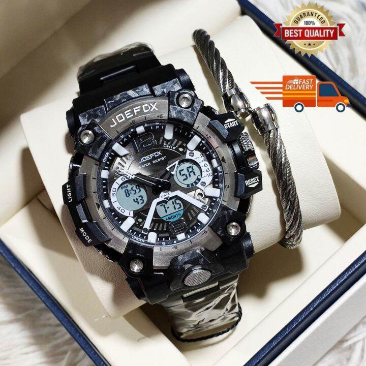 JoeFox Original Bundle Set Bracelet 50mm Men Watch Casual DualTime