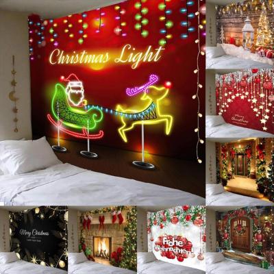 Merry Christmas Festive Hanging Cloth Decorations Background Supplies Decoration Christmas Ornaments Tapestry Tree Cloth Décor Party Wall N2R2