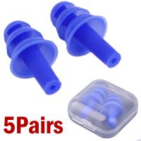 5 Pairs Soft Silicone Earplugs Ear Plugs Reusable Noise Reduction Sleeping Hearing Protection