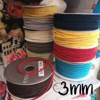 3mm 90cm 1pcs เชือก เชือกเกลียวทอง (มีให้เลือกหลายสี) ขนาด 3 มิล จำนวน 1y