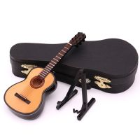 Mini Classical Guitar model Miniature Guitar Model Replica with Stand and Case Mini Musical Instrument Accessories