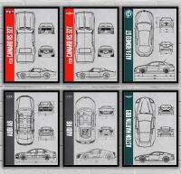 [YOMI Automotive Products] โปสเตอร์พิมพ์เขียวรถยนต์อัตโนมัติรถยนต์ไม่มีกรอบ