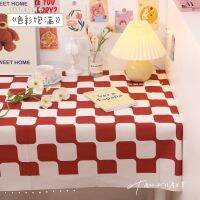 (ร้อน) Checkerboard Lattice ผ้าปูโต๊ะ Ins หรูหรา High-End ตารางผ้าโต๊ะน้ำชานักเรียนโต๊ะตาราง Camping ตาราง Mat