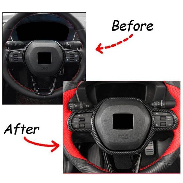 for-11th-honda-civic-2022-steering-wheel-button-panel-frame-cover-trim-decor-sticker-car-interior-accessories