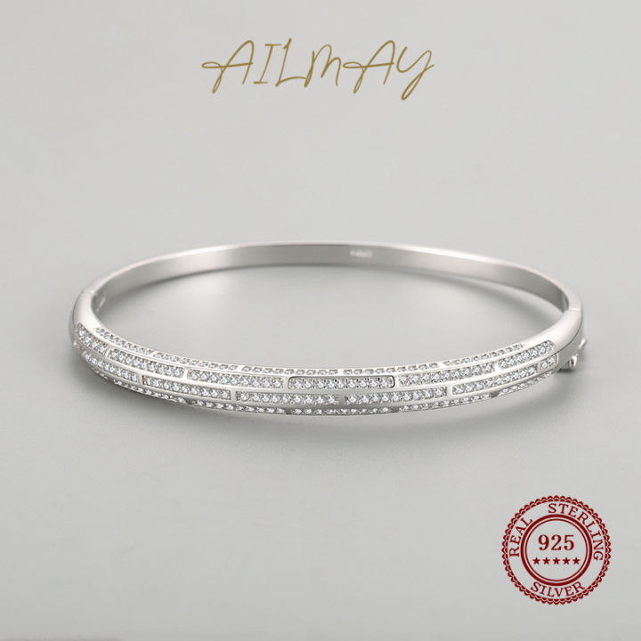 ailmay-genuine-925-sterling-silver-classic-luxury-round-clear-cz-bracelets-for-women-classic-luxury-wedding-accessories-jewelry