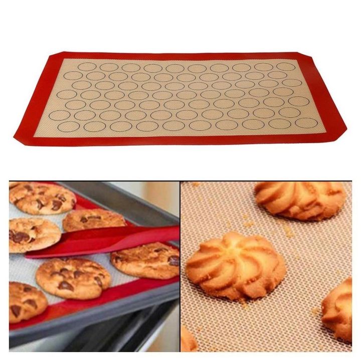 non-stick-macaron-baking-mat-ซิลิโคน-pad-เตาอบแผ่น-liner-คุกกี้ขนมปังบิสกิตเบเกอรี่-pastry-เครื่องมือขนาดใหญ่-rolling-dough-mat