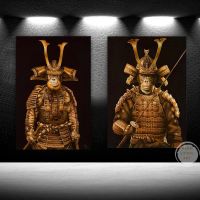 2023▼ Classic General Monkey Armor Orangutan Samurai Monkeys Posters Canvas Painting Animal Wall Art for Living Room Home Decor