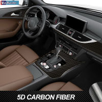 Anti Scratch Car Interior Trim Console Protective Film 5D Carbon Fiber Vinyl Sticker For Audi A6 C7 4G 2012-2018 Accessories