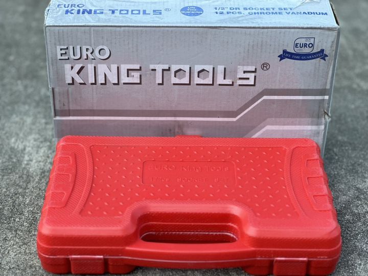 ของแท้100-ระวังของปลอม-ชุดบล๊อก-euro-king-tools-12pcs-1-2-dr-socket-set-กล่องแดง-12ตัว-ชุด