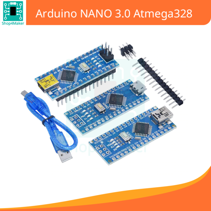 Arduino nano v3.0 Atmega328 บัดกรีขาแล้ว แถมสาย mini USB | Lazada.co.th
