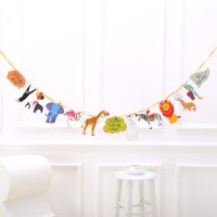 Jungle Safari Party Animal Birthday Party Decorations Kids Tropical Hanging Happy Birthday Banner Nursery Baby Shower Supplies Banners Streamers Confe