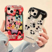 เคสนิ่ม PU สำหรับ IPhone 11 12 13 14Pro Max,เคสหลังป้องกันเลนส์หมีการ์ตูนน่ารักสำหรับ IPhone XR XS Max 7 8 Plus เคสมิกกี้ภาษาอังกฤษสำหรับเด็กผู้ชายเด็กผู้หญ