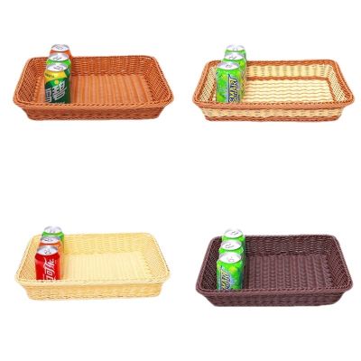[COD] Imitation rattan storage basket fruit market snacks bread plastic vegetable and display frame