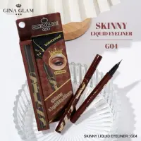 GINA GRAM SKINNY LIQUID EYELINE  G04 อายไลน์เนอร์หัวพู่กัน เส้นบาง เพียง 0.04 มม. หมึกคมชัด