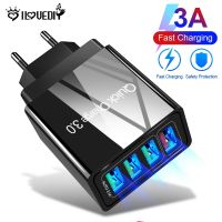 [SD] 4 Ports Quick Charge QC 3.0 USB Charger Fast Charging Wall Charger Compatible with Android phone Samsung Xiaomi ios EU UK US ID PH TH MY VN SG Plug Phone Charging Adapter