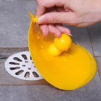 2022 New Silicone Floor Drain Cover Kitchen Bathroom Sewer Deodorizer Take Shower Hair Filter Yellow Cute Duck Bathtub Sink Plug