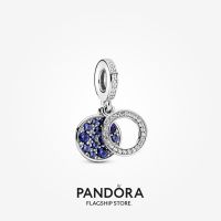 Official Store Pandora Sparkling Blue Disc Double Dangle Charm